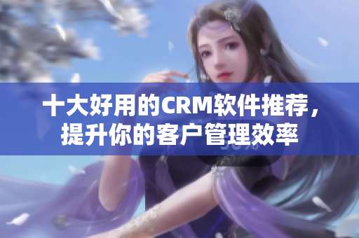 十大好用的CRM软件推荐，提升你的客户管理效率