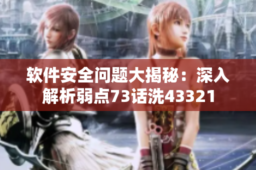 软件安全问题大揭秘：深入解析弱点73话洗43321